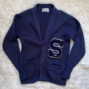 Vintage 60’s/70’s East Tenn Navy Varsity Sweater